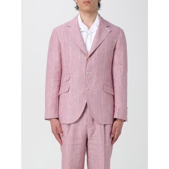 Brunello Cucinelli Rose Linen Pinstripe Blazer, Brand Size 48 (US Size 38)