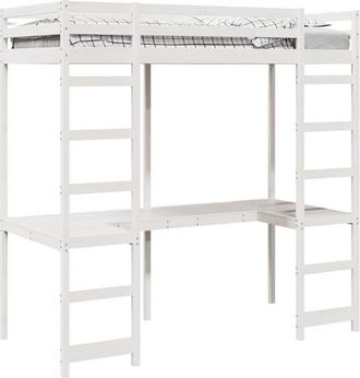 vidaXL Estructura De Cama Alta 75 X 190 Cm Madera De Pino Macizo Vidaxl