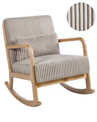Beliani Mecedora pana beige