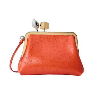 Jacquemus Clutches, female, Orange, Size: ONE SIZE Le Berlingot Small Leather Clutch Bag