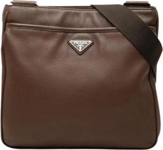 Prada Pre-owned Vintage Crossbody Bag - Dames - Vintage Schoudertas - Bruin - ONE Size - Leer - Vintage