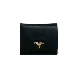 Prada Black Leather Wallet (Tri-Fold) (Pre-Owned)