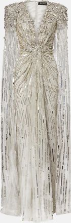 Jenny Packham Lotus Lady caped embellished gown
