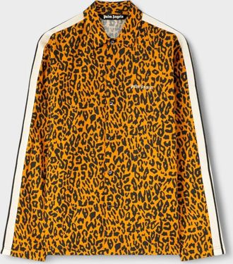 Palm Angels Mens Palm Angels Cheetah Track Shirt Orange/Black - Size: 38