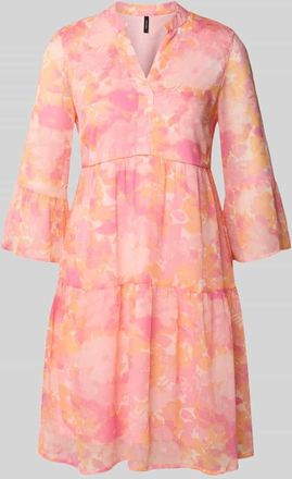 Vero Moda Tailliertes Minikleid mit V-Ausschnitt Modell SMILLA in Pink, Gr&ouml;&szlig;e XL