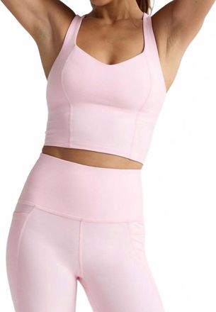 Beyond Yoga Spacedye Intensity Racerback Cropped Tank Top In Frosty Pink Heather