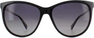 Polaroid vierkant dames zwart grijze gepolariseerde zonnebril