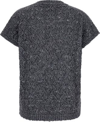 Fabiana Filippi Womens T-Shirt Merino-Alpaca Grey Merino Wool Top