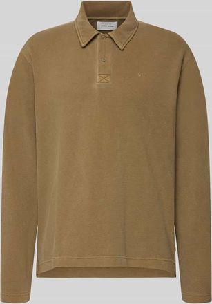Wood Wood Loose Fit Poloshirt aus Baumwolle Modell Thiago in Hellbraun, Gr&ouml;&szlig;e XXL
