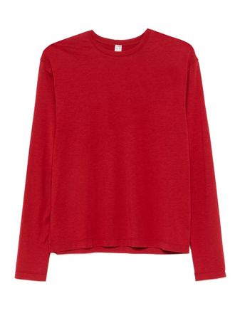 Toteme crew-neck long-sleeved T-shirt - Red