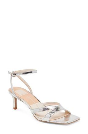 Dolce Vita Becki Ankle Strap Sandal in Silver Distressed Leather at Nordstrom Rack, Size 6.5