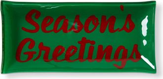 Tag Christmas Seasons Greetings Glass Trinket Tray Green Multi 9x4.33x0.8 in at Nordstrom