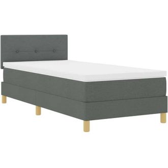 vidaXL Cama Tipo Box Spring Con Colch&oacute;n Gris Oscuro 100 X 200 Cm Tela Vidaxl