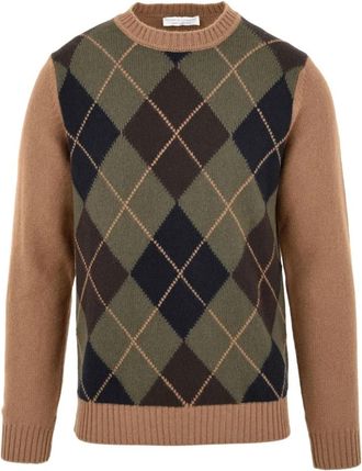FILIPPO DE LAURENTIIS Diamant Groene Sweaters - Heren - Ronde hals truien - Veelkleurig - 2XL - Truien & Vesten