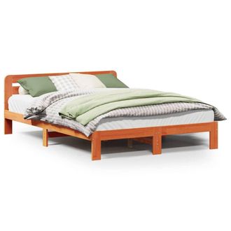 Berkfield Home Bed Frame without Mattress Wax Brown 140x200 cm Solid Wood Pine