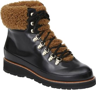 Lafayette 148 New York Elsa Lace-Up Lug Sole Leather Boot