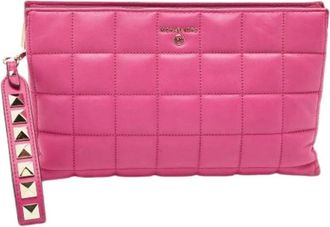 Michael Kors Pre-owned Clutches, female, Pink, Size: ONE SIZE Pre-owned Leather Clutch
