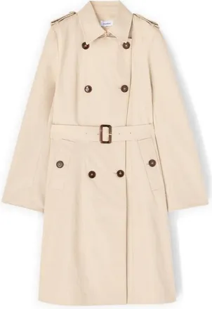 Motivi Dubbelrijige trenchcoat van katoenmix met ceintuur - Dames - Trenchcoats - Beige - M - Katoen - Jassen
