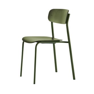 Thonet S 243 Stuhl, olivgr&uuml;n (RAL 6003) / Buche olivgr&uuml;n gebeizt (nach RAL 6003) / Nieten schwarz
