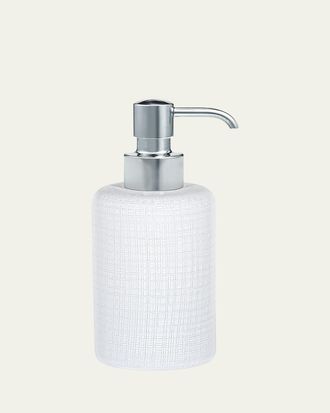 Labrazel Cambric Glass Soap Dispenser, White Enamel