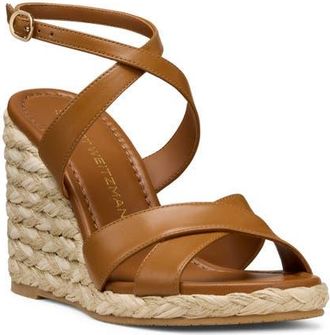 Stuart Weitzman Alyssa Ankle Strap Wedge Sandal in Boho Tan at Nordstrom, Size 5.5