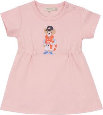 Fragile Bear Print Cotton A-Line Dress in Pink at Nordstrom, Size 18M