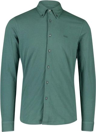 HUGO BOSS Overhemden, Heren, Groen, L, Katoen, Casual Overhemden