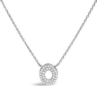 House of Brilliance 10K Gold Diamond Accent A-Z Initial Bubble Pendant Necklace