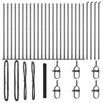 Berkfield Home Welded Wire Fence with 13 Flanged Posts Grey 1.5x50 m Steel