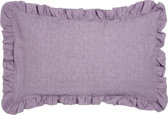 Puro Lino Pillowcase With Curled Shuttlecocks Pure Linen Stonewash Violet