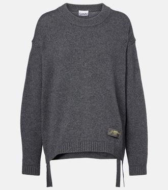 Ganni Logo wool-blend sweater