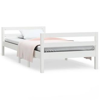 Berkfield Home Bed Frame White 90x190 cm Single Solid Wood Pine