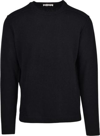 Wool & Co Truien & Vesten, Heren, Zwart, S, Wol, Maglioncino Dritto Girocollo