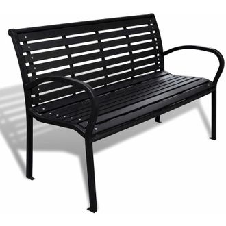 vidaXL Banco De Jard&iacute;n Acero Y Wpc Negro 125 Cm Vidaxl