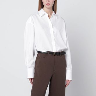 Toteme White oversized striped shirt