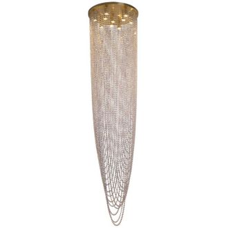 Searchlight Searchlight Swoop L&aacute;mpara Colgante De Techo De 10 Luces, Lat&oacute;n Satinado Y Cristal Transparente