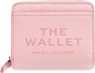 Marc Jacobs The Leather Mini Compact Wallet - Dames - Portefeuilles - Roze - ONE Size - Leer - Accessoires