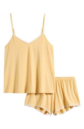Eberjey Frida Camisole & Shorts Pajamas in Sunbeam/ivory at Nordstrom, Size X-Large