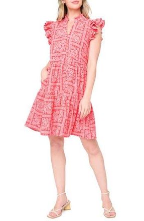 Gibsonlook Scarf Print A-Line Dress in Red Scarf Print at Nordstrom Rack, Size Xx-Large