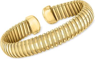 Ross-Simons Italian 14kt Yellow Gold-Plated Tubogas Cuff Bracelet