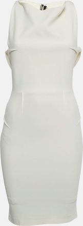Roland Mouret Beige Crepe Cut-Out Mini Dress