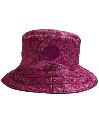 Gucci Lame Gg Monogram Reversible Bucket In Pink Polyamide (Authentic Pre- Loved)
