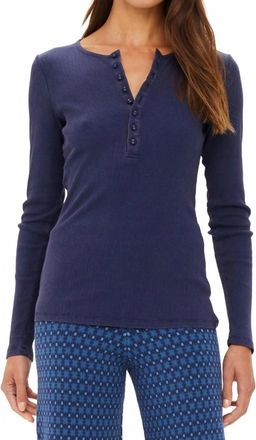 The Upside Ness Ribbed Long Sleeve Top In Navy
