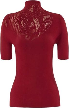 Wolford Rose Net Top - Dames - Coltruien - Rood - S - Wol - Truien & Vesten