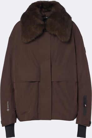 Moncler Shearling-trimmed down ski jacket