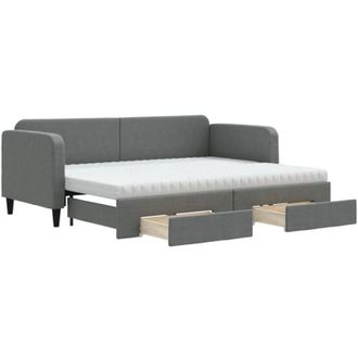 vidaXL Vidaxl - Sof&aacute; Cama Nido Con Cajones Tela Gris Oscuro 80x200 Cm
