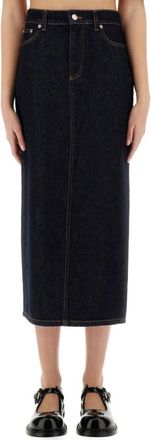 Moschino Denim Midi Rok - Dames - Spijkerrokken - Blauw - S - Denim - Rokken
