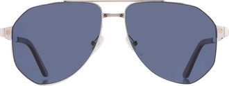 Cartier Santos de Cartier Polarized Blue Pilot Mens Sunglasses CT0461S 002 60