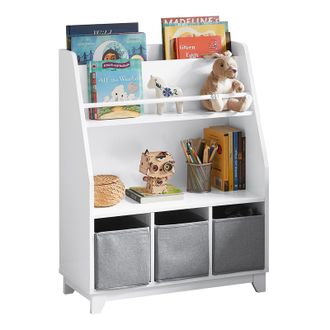 SoBuy Sobuy - Librer&iacute;a Infantil Para Ni&ntilde;os Estanter&iacute;a Para Juguetes Para Ni&ntilde;os Con Compartimentos De Almacenamiento Y 3 Cestas 63x28x80 Cm Kmb34-w Es
