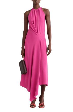 Reiss Maeve Sleeveless Asymmetric Midi Dress in Raspberry Pink at Nordstrom, Size 12 Us